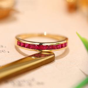 แหวนหมั้นสำหรับงานแต่งงานชุบโรเดียมสีเหลืองทอง18K ทันสมัย - Product Image 5