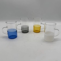 Tasses en verre à paroi simple de 120 ml, créatives, avec poignée en forme de boule colorée, style classique, compatibles lave-vaisselle et micro-ondes, personnalisables pour le petit-déjeuner