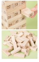 Jeu de construction en bois coloré pour enfants et familles, jeu de blocs en bois à empiler