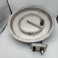Brasero rond plat en acier inoxydable de 19 pouces avec système d'allumage électronique
