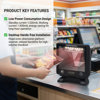 Scanner de codes à barres de bureau mains libres de haute qualité Scanner de codes à barres filaire 1D 2D pour supermarché magasin de détail
