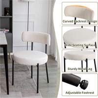 Chaise de salle à manger rembourrée portable avec structure métallique, siège et dossier rembourrés, mobilier ergonomique pour la maison et le bureau