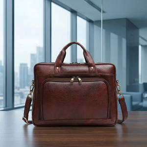 B S International High Quality Genuine Water Buffalo Leather Mens Personalized Durable Popular <b>Laptop</b> Messenger <b>Backpack</b> Office - Product Image 1