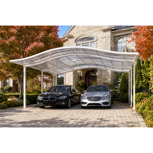 Abri de voiture en aluminium pour plusieurs véhicules, capacité de stationnement ajustable, colonnes de support à hauteur réglable pour abri de voiture de jardin - Product Image 2