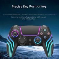 Pengontrol Game Nirkabel dengan Pencahayaan RGB Getaran Motor Ganda Giroskop Enam Sumbu Kompatibel dengan Windows PC Android & IOS