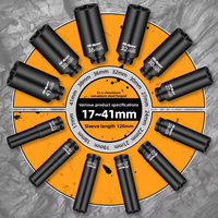 Jeu de douilles à chocs professionnel en acier CR-MO, douilles métriques profondes, outils pneumatiques, douilles à tête allongée 1/2, clé à douille électrique