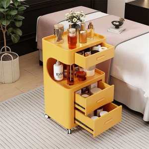 High Quality <b>Foldable</b> Modern 4-Wheel Beauty Makeup Hairdressing Storage Wood Tool Salon Trolley - Product Image 6