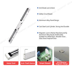 Kit de système de contrôle d'accès, serrure électromagnétique 280KG + lecteur de carte + bouton de sortie + carte d'accès 125kHz - Product Image 4