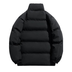 Streetwear d'hiver décontracté et respirant noir à la mode personnalisé pour hommes col montant veste en toile matelassée finie vente en gros - Product Image 5