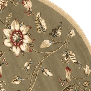 <span class=keywords><strong>Lyndhurst</strong></span> Collection Tapis Rond Vert Multi Floral Traditionnel Sans Déchirure Entretien Facile Haut Trafic Salon Chambre - Product Image 4