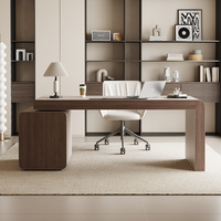 Bureau de direction de luxe moderne en bois avec design haut de gamme en bois massif en acier inoxydable pour le bureau et l'étude