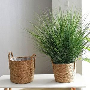 Ensemble de décoration murale pour chambre à coucher, assiette en osier africain de 6 pouces, porte-plantes pliable, jardinières suspendues, faux panneau acrylique de Guangzhou - Product Image 1