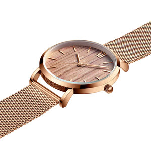 Classique décontracté bois visage cadran or rose bracelet mince montres femmes son et <span class=keywords><strong>sa</strong></span> montre reloj logo pointe personnaliser - Product Image 6