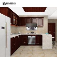 Meubles de cuisine modernes préfabriqués avec bar à petit-déjeuner, taille personnalisée pour projets de villas et de maisons familiales en Australie