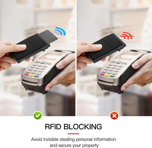 Portefeuille fin pour homme - Porte-cartes pop-up avec blocage RFID, portefeuille minimaliste pour cartes de crédit professionnelles avec poche à monnaie, étui à cartes en métal - Product Image 2
