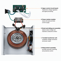 Stabilisateur de tension automatique monophasé à servomoteur en cuivre AVR SVC TND-500VA, régulateur de tension AC, 50/60Hz, efficacité 0,98