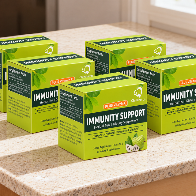 Chinaherbs Popular Immune Tea Immune Booster Herbal Tea  and Soursop Leaves Tea Bags for Health 30g Per Bags Packaged in Box