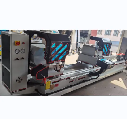 Máquina de corte de doble cabezal CNC, sierra de inglete doble para Perfil de PVC y aluminio