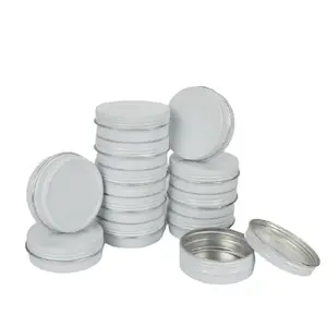 白色铝罐60克60毫升金属锡罐可回收香烛蜡护肤霜化妆品包装铝罐容器