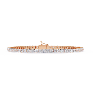 Pulsera de oro sólido original de 10K 18k de estilo romántico más vendido con diamantes cultivados en laboratorio de cuatro puntas Opciones de oro blanco/rosa/amarillo - Product Image 6