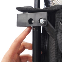 Chariot de camping pliable à deux étages avec grandes roues, porte-gobelets pour les courses, les sports, l'extérieur, poignée réglable, hayon avec toit
