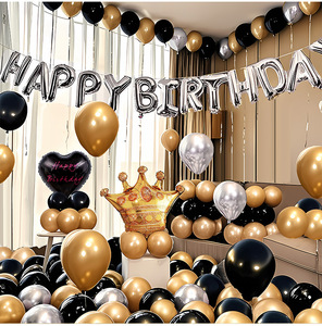 Décorations de fête d'anniversaire et ensembles de ballons en gros, décorations pour petit ami et petite amie, accessoires de toile de fond pour ballons, ambiance festive - Product Image 1