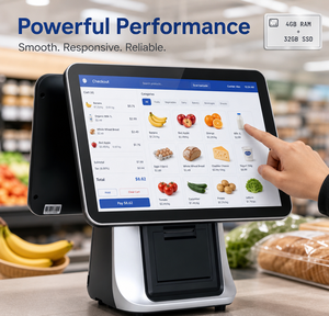 Terminal POS de Doble Pantalla Táctil de 15.6 Pulgadas con Cortador Automático Integrado de 80 mm para Supermercados, Comercios Minoristas y Tiendas de Alto Tráfico - Product Image 2