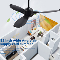 Haute qualité noir blanc ABS 3 lames cuivre pur moteur à courant continu télécommande moderne ventilateur de plafond muet