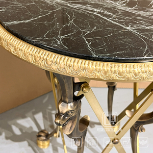 China Supplier Natural Living Room <b>Coffee</b> Center <b>Table</b> Modern Round Gold Metal Frame <b>Table</b> Gold <b>Coffee</b> <b>Table</b> - Product Image 6