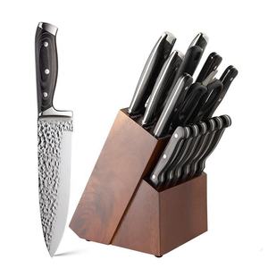 Ensemble <span class=keywords><strong>de</strong></span> couteaux <span class=keywords><strong>de</strong></span> <span class=keywords><strong>cuisine</strong></span> haut <span class=keywords><strong>de</strong></span> gamme <span class=keywords><strong>de</strong></span> 15 pièces, couteaux <span class=keywords><strong>de</strong></span> chef japonais en acier inoxydable martelé allemand avec manche en bois - Product Image 1