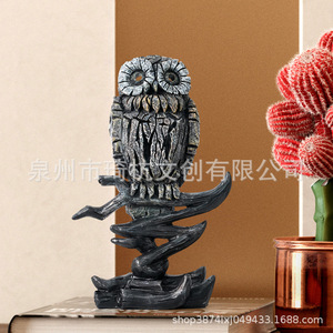 Figura de águila y búho, escultura de animales de resina, decoración del hogar, artesanía artística para escritorio - Product Image 3