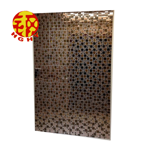 Kinh tế thép ti tráng ý gạch màu vàng PVD gạch không gỉ 3D Tường kim loại không gỉ Gạch Mosaic