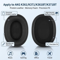 Bantalan Telinga Pengganti AKG Protein Leather & Memory Foam Peredam Kebisingan Bernapas untuk Headphone K361/K371/K361BT/K371BT
