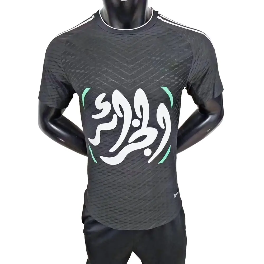 23 24 Argelia CF Home Away Camiseta negra Calidad tailandesa Slim Transpirable Fit Fútbol Jersey Hombres Club Jersey Argelia Jersey