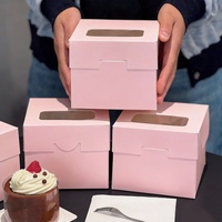 Boîte à pâtisserie biodégradable personnalisée avec fenêtre pour emballages alimentaires portables à emporter, idéale pour les desserts et gâteaux