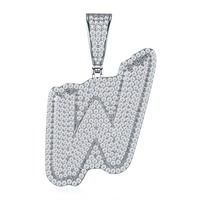 Collier Pendentif Lettre D Hip Hop Personnalisé en Moissanite VVS, Argent 925 Plaqué Platine, Bijoux Homme Haut de Gamme Sertis de Pierres