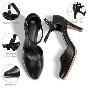 Haute qualité mode Vintage femmes gros talons hauts fermé bout pointu bride à la cheville robe pompes chaussures pour la fête de mariage - Product Image 2