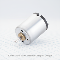 Motor DC Mini R1215 12x15mm Ultra Kompak Torsi Tinggi 3V 6V Magnet Permanen Berus untuk Kunci Elektronik Mainan Kipas USB Robot