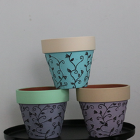 Pot de fleurs de jardin en poterie rouge de couleur rétro traditionnelle chinoise créative