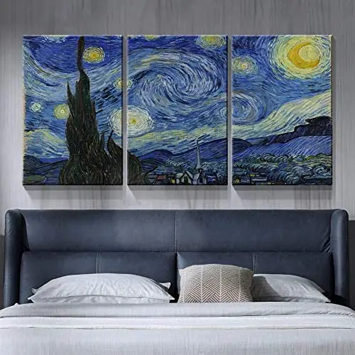 Art And Painting Vincent Van Gogh Art Reproduction Giclee Canvas Prints 3 Panel Oil Painting Wall Art Painting Wall Art Set For Living Room Decor