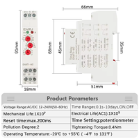 Relay Timer Multifungsi 16A Tipe 0.1 Detik - 10 Hari dengan 10 Pilihan Fungsi AC DC 12V-240V 250VAC Relay Waktu Din Rail EAMT1