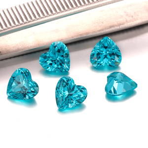 Prix de gros de <span class=keywords><strong>grenat</strong></span> cultivé en laboratoire 0.5ct-4ct pierre précieuse Paraiba bleue en forme de coeur certifiée GRC pour la fabrication de bijoux - Product Image 3