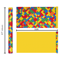 Rouleau de papier d'emballage décoratif imperméable en PE aux couleurs vives pour briques de construction, idéal pour les fêtes d'enfants, les jouets et les cadeaux de vacances
