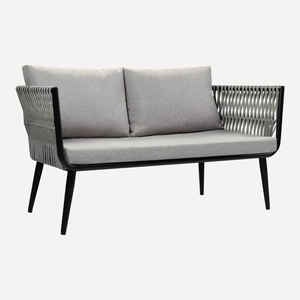 Sofá Moderno de Tela Bey con Patas de Madera, Silueta Elegante, Cojines de Alta Densidad, Duradero para Uso en el Hogar, Hotel o Oficina - Product Image 5