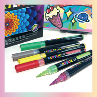 Marqueurs d'art permanents personnalisés pour graffiti, pointe pinceau, peinture acrylique, stylos marqueurs en plastique pour loisirs créatifs et emballages