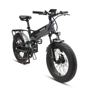 TXED Hot-selling 20 Inch E Folding Fat Snow Tire 500W Motor 7Speed Mountain Bicycle Electric Hybrid Foldable Electric Bike