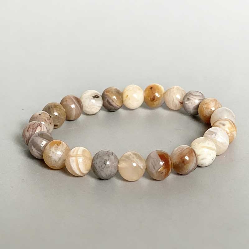 Natural bamboo leaf agate bead bracelet