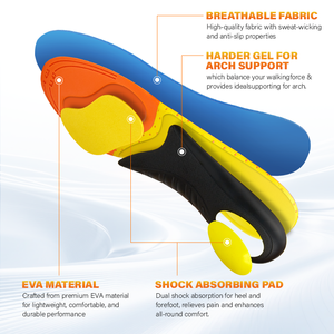 Custom Run Support Low Arch Removable EVA Deep Heel Cup Sports Running Athletic Shock Absorption <b>Inserts</b> Shoe Insoles Men Women - Product Image 4
