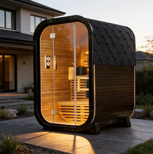 Sauna de Vapor Ecológica de Cedro Rojo, Ligera, con Energía Solar, para Espacios Pequeños, de 1-2 Personas, para Interiores, con 3 Años de Garantía, Fácil de Operar, Segura - Product Image 1
