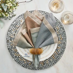 Moins cher mère de perle incrustation napperons assiettes décoratives chargeur assiettes florales fête moderne rustique décor de Table - Product Image 3